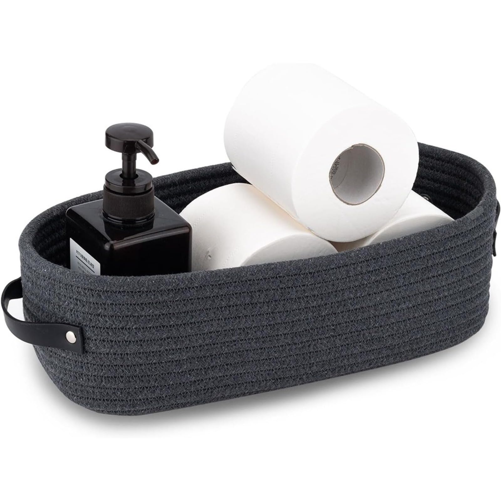 AZHABINWA Cotton rope woven desktop miscellaneous storage box, household cosmetics and snacks storage basket
