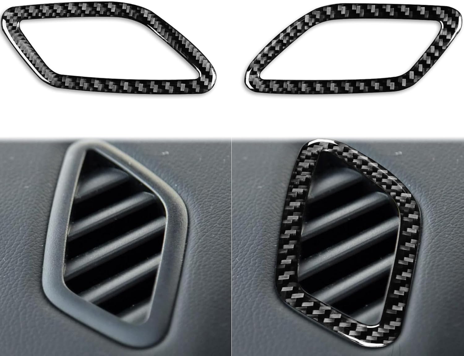 Real Carbon Fiber Center Control Water Cup Holder Frame Decal Accessories Interior Trim Sticker Cover Compatible with Benz CLA C117 2014-2018 GLA X156 2015-2019 Black