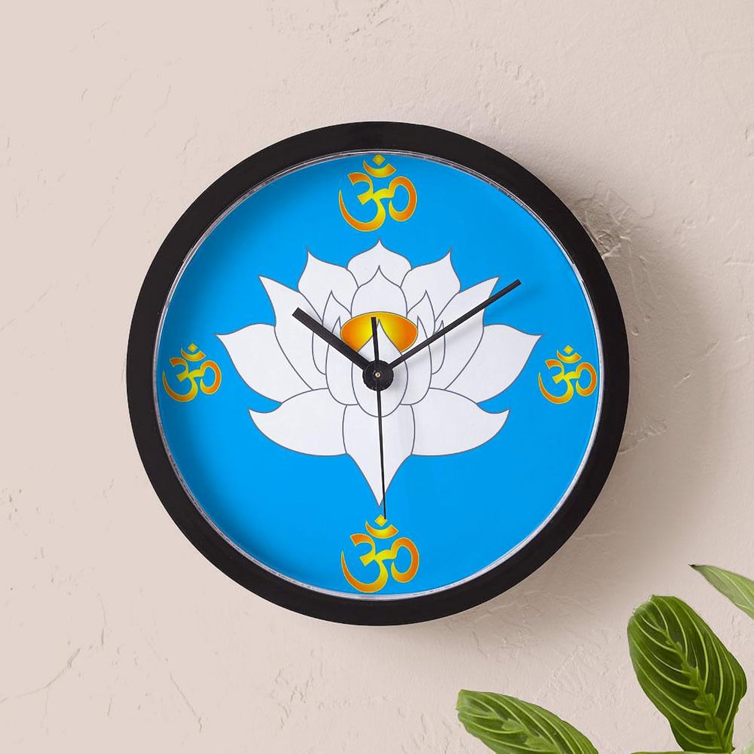 CafePress Om Lotus 10" Wall Clock for Livingroom, Kitchen, or Office