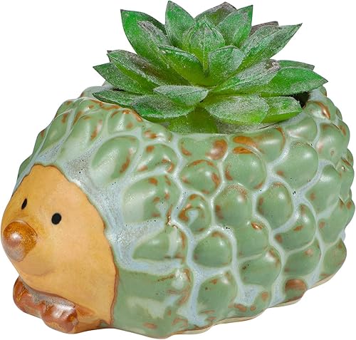 Miniatura 9 de VORCOOL Maceta para suculentas, bonita maceta de erizo, maceta para suculentas de animales pequeños, maceta de resina para jardín, hogar, decoración