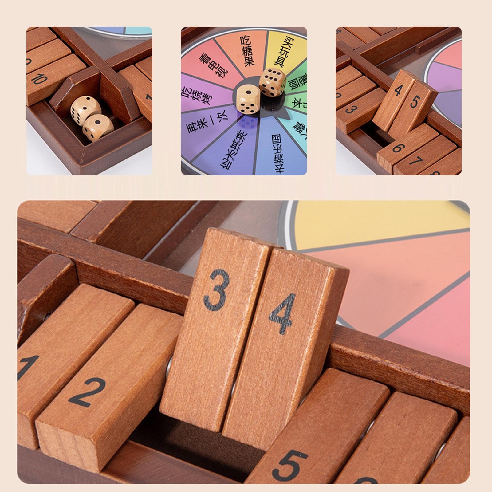 Würfelspiele für Kinder, Holzwürfelspiel, numerisch, tragbar