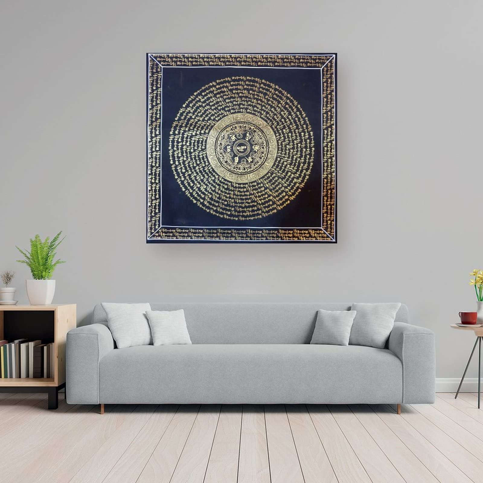 Poster tradizionale Mantra Mandala Art Buddismo Religione Meditazione Buddha Bodhisattva Wall Art Poster Regali camera da letto Decorazione per la casa Quadro Poster su tela 70 x 70 cm