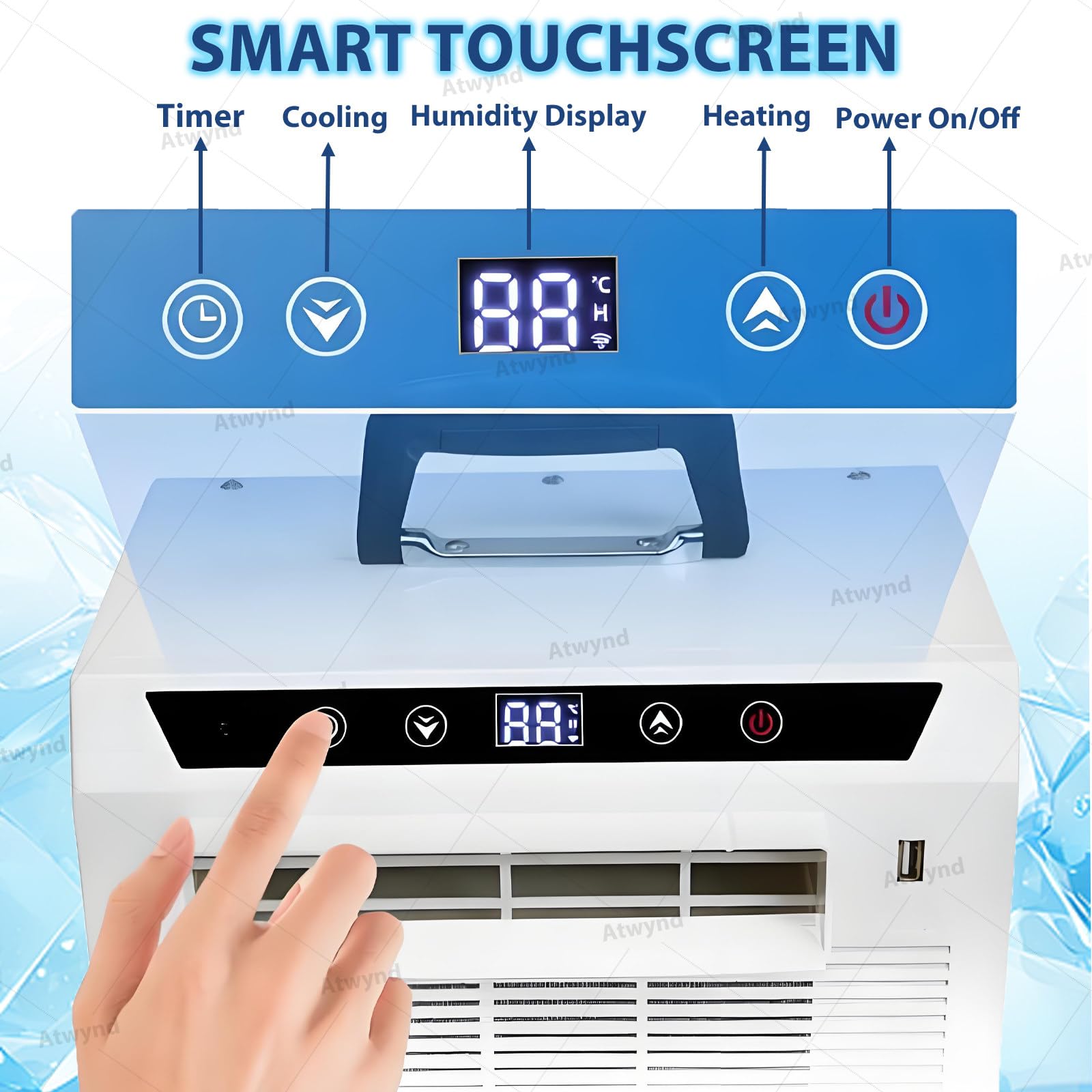 Mini Condizionatore D'Aria Portatile, Sistema-Di Raffreddamento da 3000 BTU, Climatizzatore per Camper e Campeggio, Non Richiede Kit per Finestre, per domestico e In Camera da Letto 1.5-meterpipe