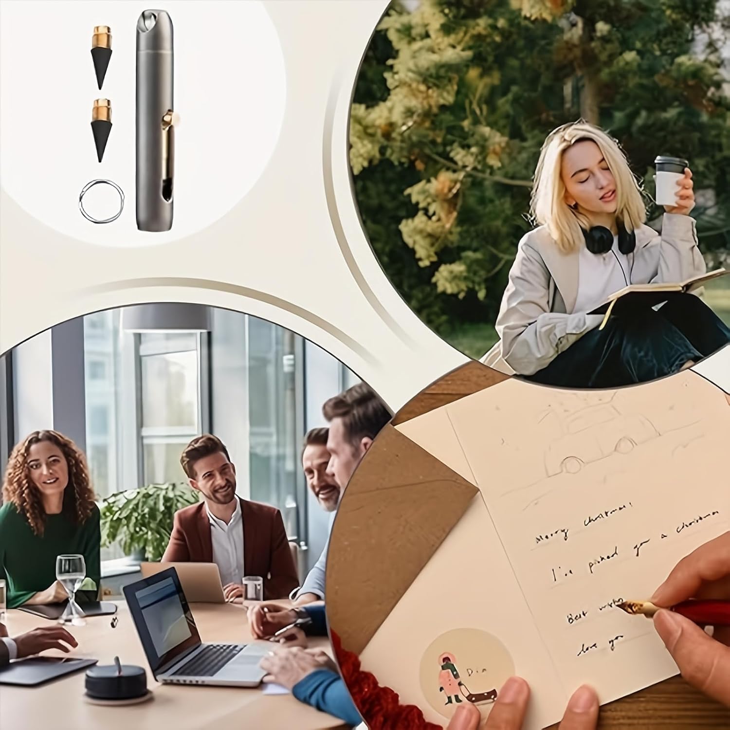 Portable Keychain Infinity Pencil - Titanium Alloy No Sharpen Pen All Weather Durable Gift for Men Women Professionals (2)