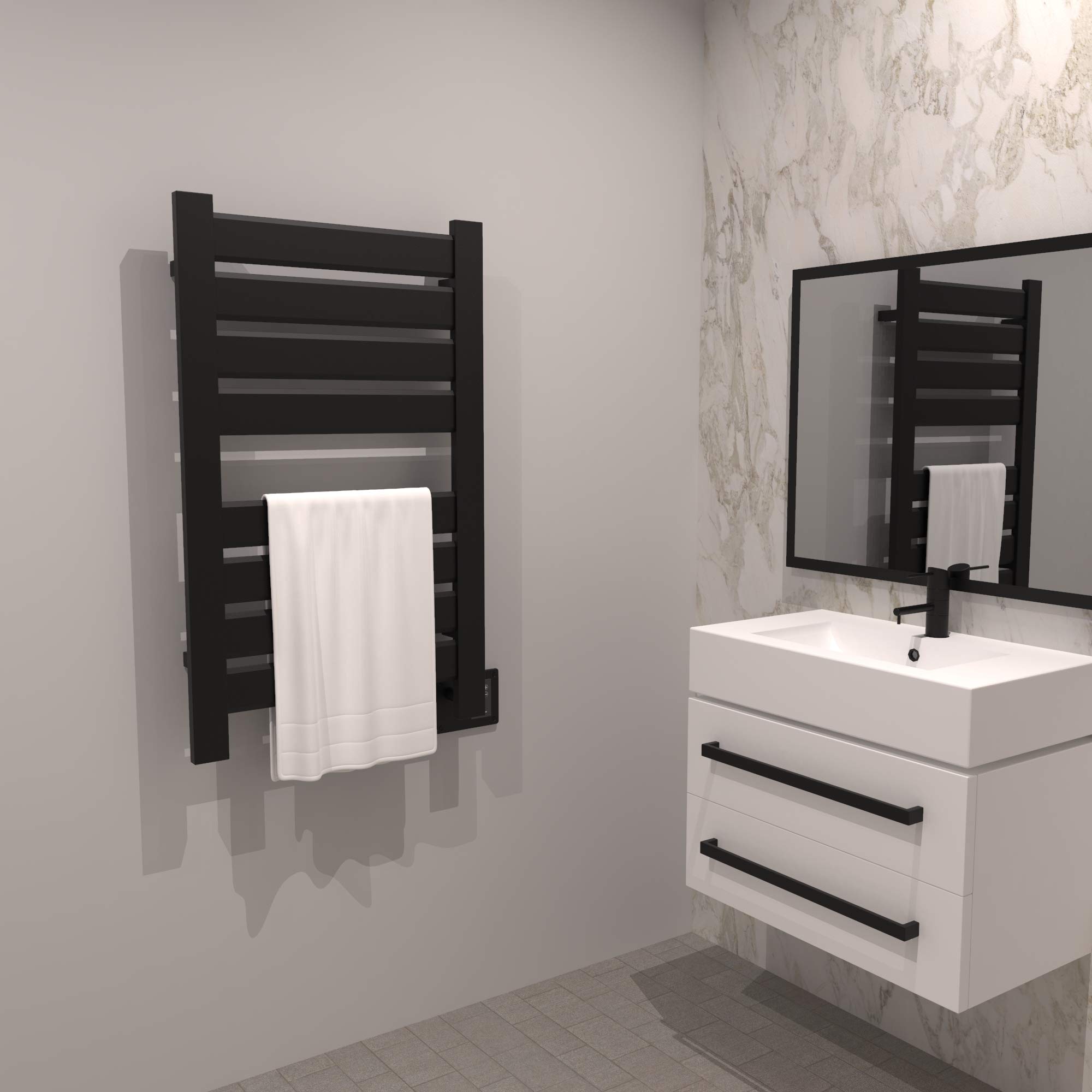 Amazon.com: Amba Vega V2338MB 8-Panel Hardwired Towel Warmer in Matte Black  : Home u0026 Kitchen