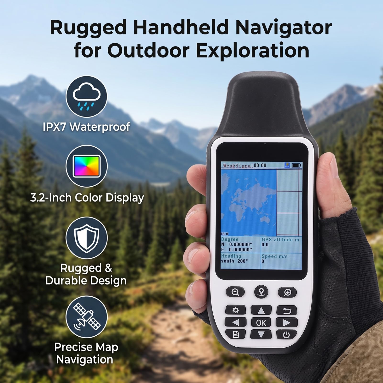Navigatore GPS Portatile, Localizzatore GPS con Schermo da 3,2