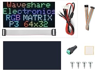 Waveshare RGB Full-Color LED Matrix Panel 64×32 Pixels Display Screen 2048 Individual LEDs 3mm Pitch Compatible with Raspberry Pi 5/4B/3B/Zero/Zero W/Zero 2W/Pico/Pico W/Pico WH, ESP32