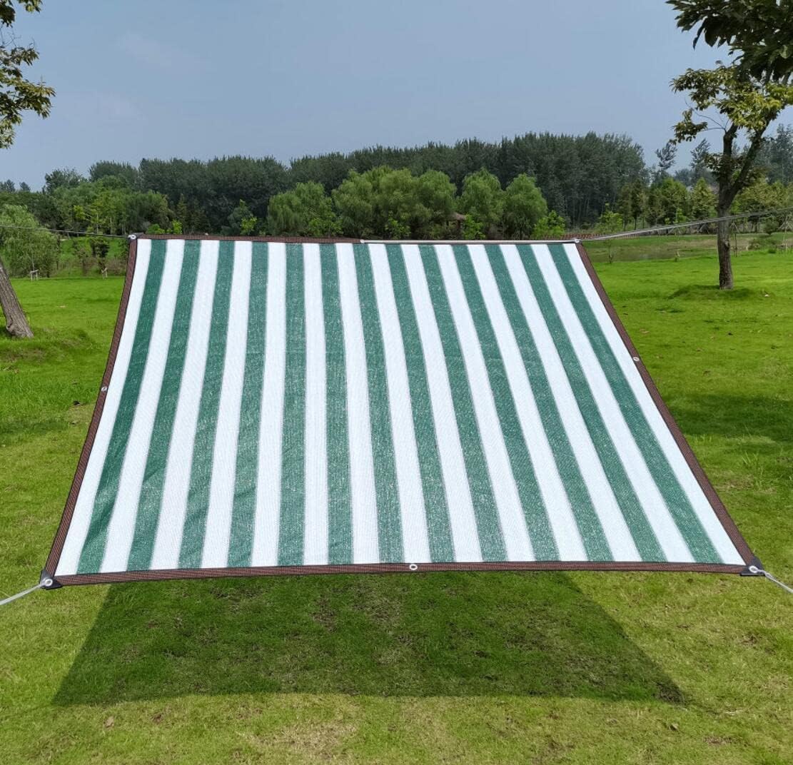 Top hacker Outdoor Shade Cloth 85% Sunscreen Shade Net Green White Stripe, Shade Curtains for Courtyard Greenhouse Carport Terrace Sunshade (Size : 1X4M)