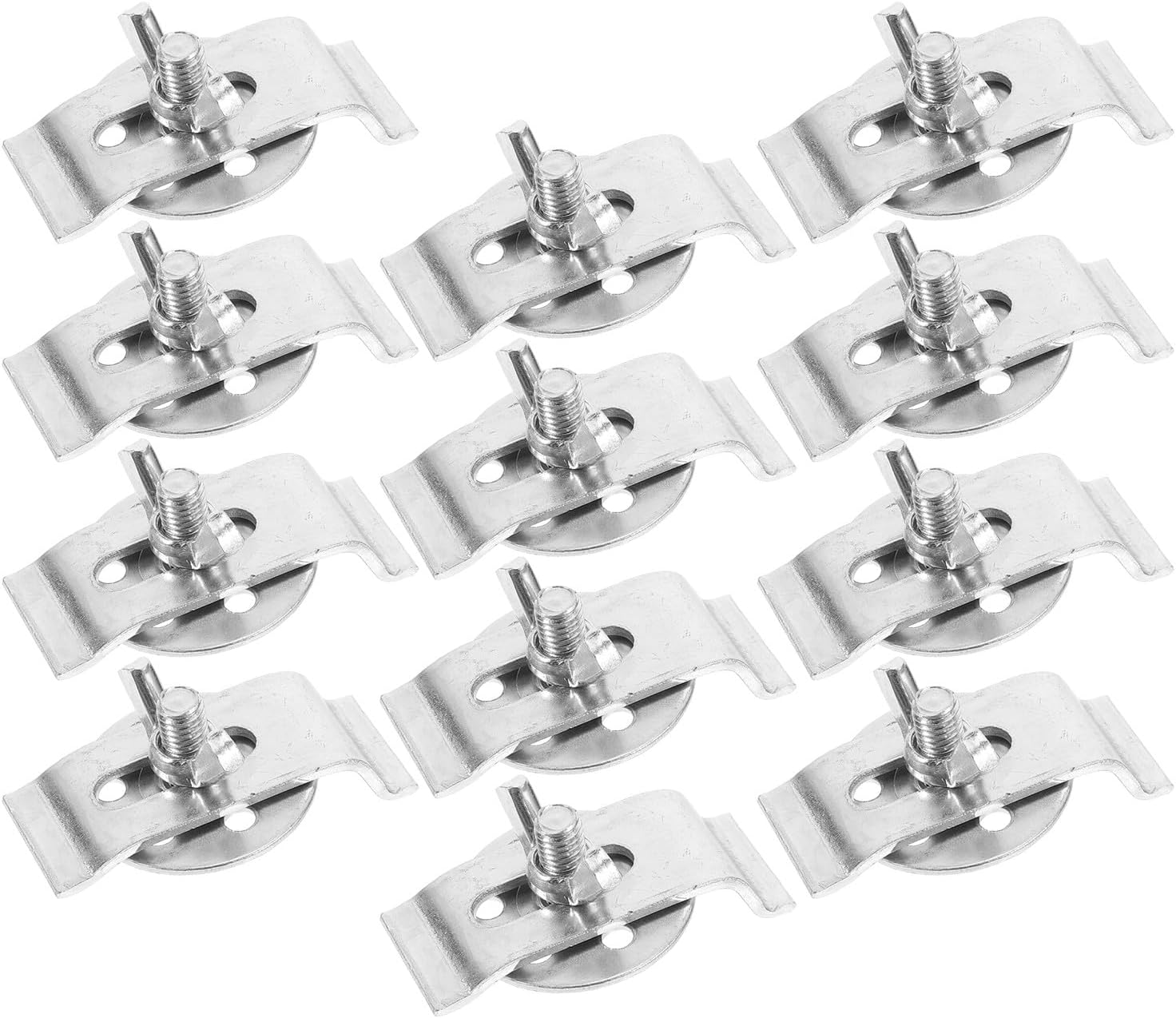 12 Sets Stainless Steel Undermount Sink Clips Brackets Fasteners for Kitchen and Bathroom Sink Installation Repair Support
