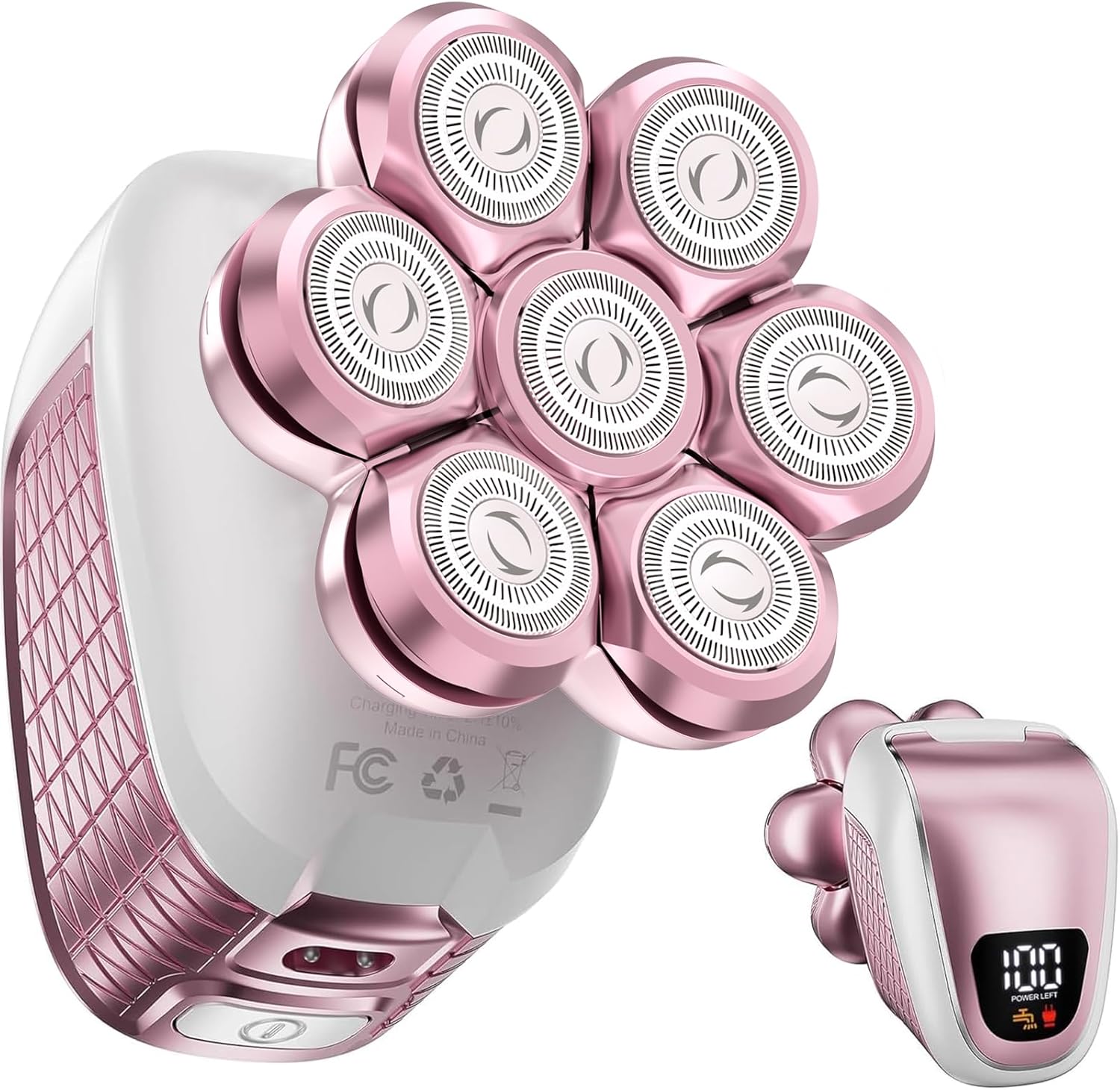 Electric Razors for Women Legs: 5-in-1 Rechargeable Electric Shavers for Body - Waterproof Wet Dry Hair Remover for Lady Face Underarms Public Valentine's Day Gifts (Light Pink)