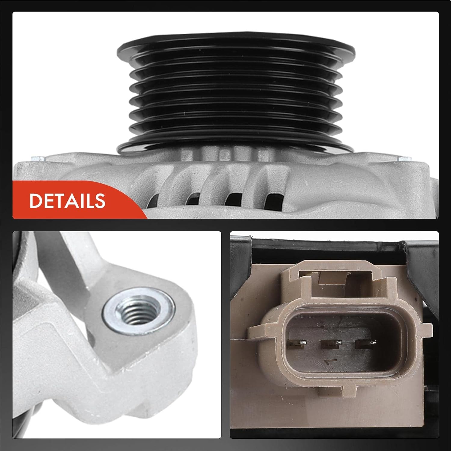 A-Premium Alternator Compatible with Ford Mustang 2011 2012 2013 2014 V6 3.7L, 12V 150A 6-Groove Pulley Clockwise