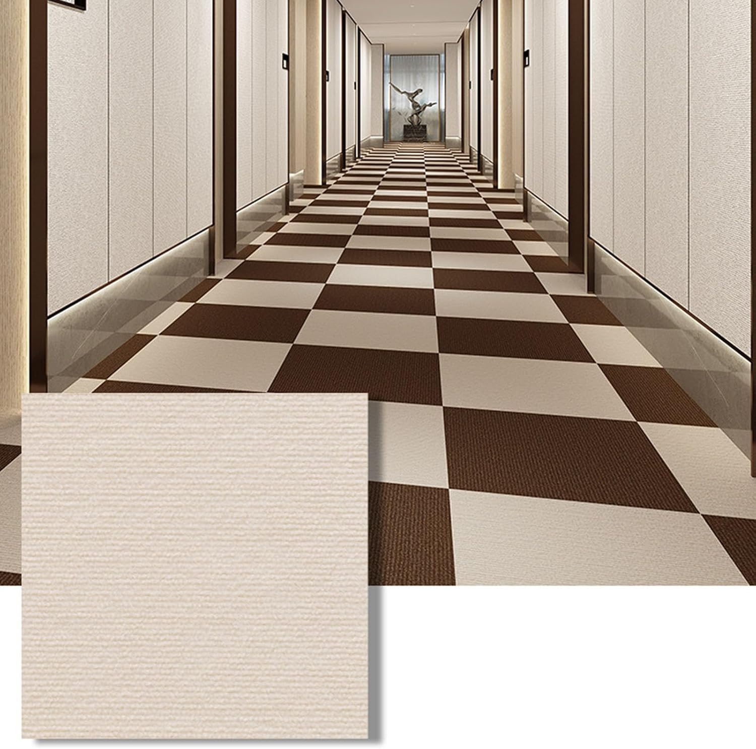 Self Adhesive Carpet Tiles Residential Non-Slip Carpet Tile,10 Tiles Self Adhesive Squares Carpet,Peel and Stick, Easy DIY Installation,for Bedroom and Office 24"X24"