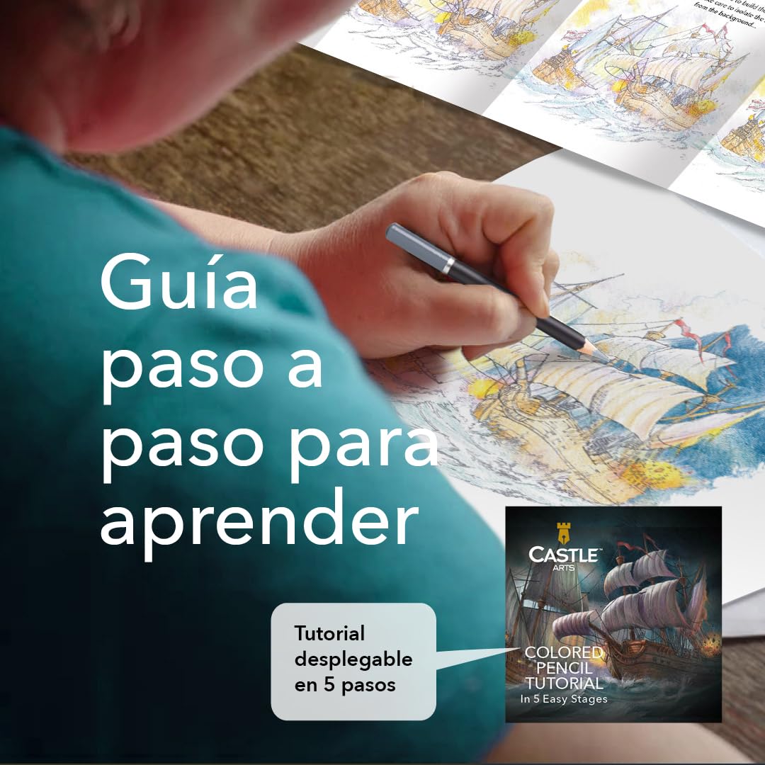 Castle Art Supplies Lápices de colores 120 unidades para artistas adultos y profesionales con bolsa cremallera