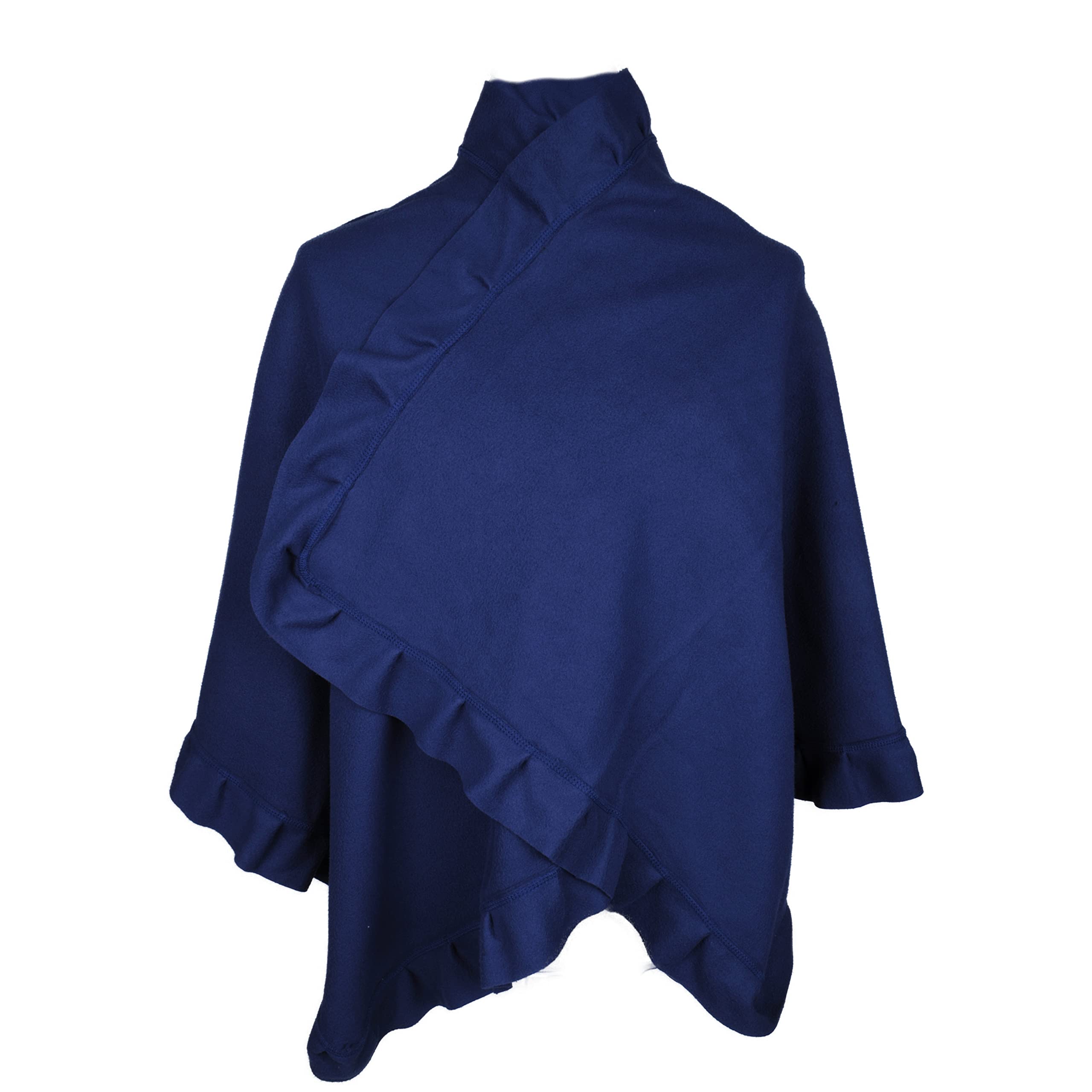 Toutacoo, Fleece Poncho Cape - Women's, 13 blue, One size