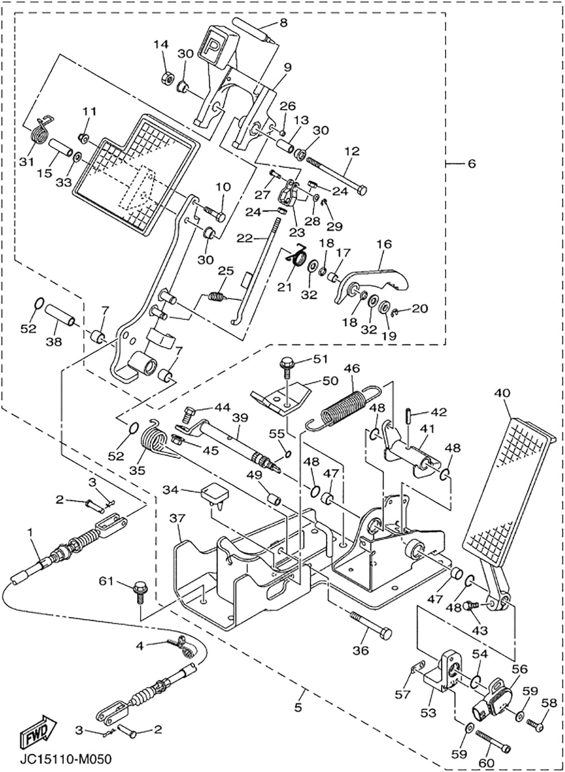 Brake Pedal Return Spring Kit, Suitable for Yamaha Drive 2012-Up Golf Cart OEM# JW8-F7316-00-00 JW8-F7426-00-00 JW8-F815H-00-00 JW8-F7825-00-00 90506-09800-00