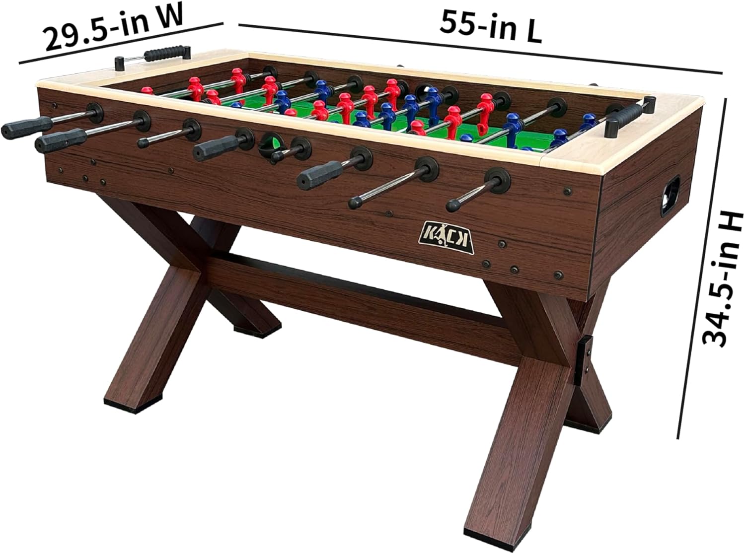 KICK Constable 55" Foosball Table – Full-Size Indoor Table Soccer for Adults with 6 Premium Balls, Semi-Solid Steel Rods, Slide Scorers – Durable Gaming Table