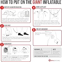 Vista 7 de Morph Disfraz inflable de caballo para adulto, disfraz de caballo inflable, disfraz de caballo inflable, disfraz de caballo de Halloween para adultos