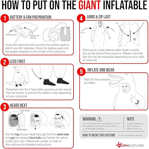 Miniatura 9 de Morph Inflatable Flamingo Costume, Flamingo Costume Adult, Halloween Costumes for Men, Halloween Costumes for Adults