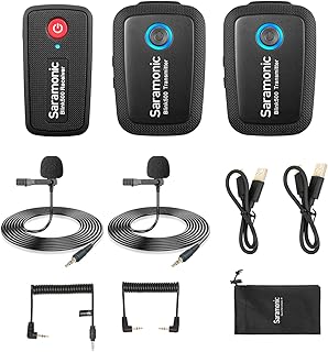 Saramonic Blink500 B2 超compact 2.4GHzデュアルチャネルワイヤレスマイクキット 2送信機和1受信機 デジタル一眼レフミラーレスビデオキヤノンニコンカメラ iOS Android 携帯電話用 (3.5mm, TX-TX-RX)