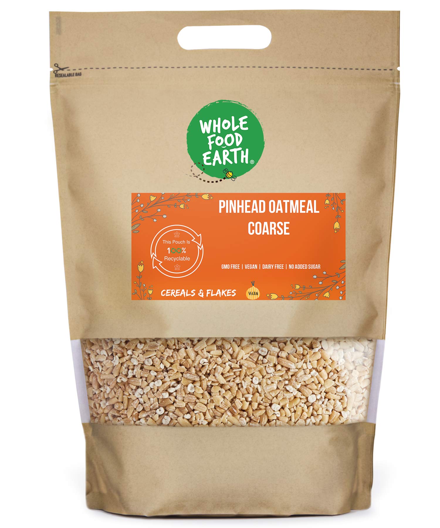 Whole Food Earth Pinhead Oatmeal Coarse Stabilised 1 kg