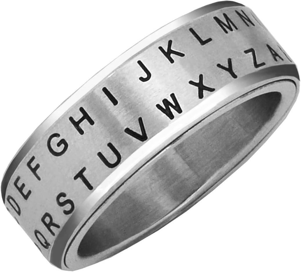 (Size 06, Silver) - Secret Decoder Ring: Alphabet Shift Silver Size 06
