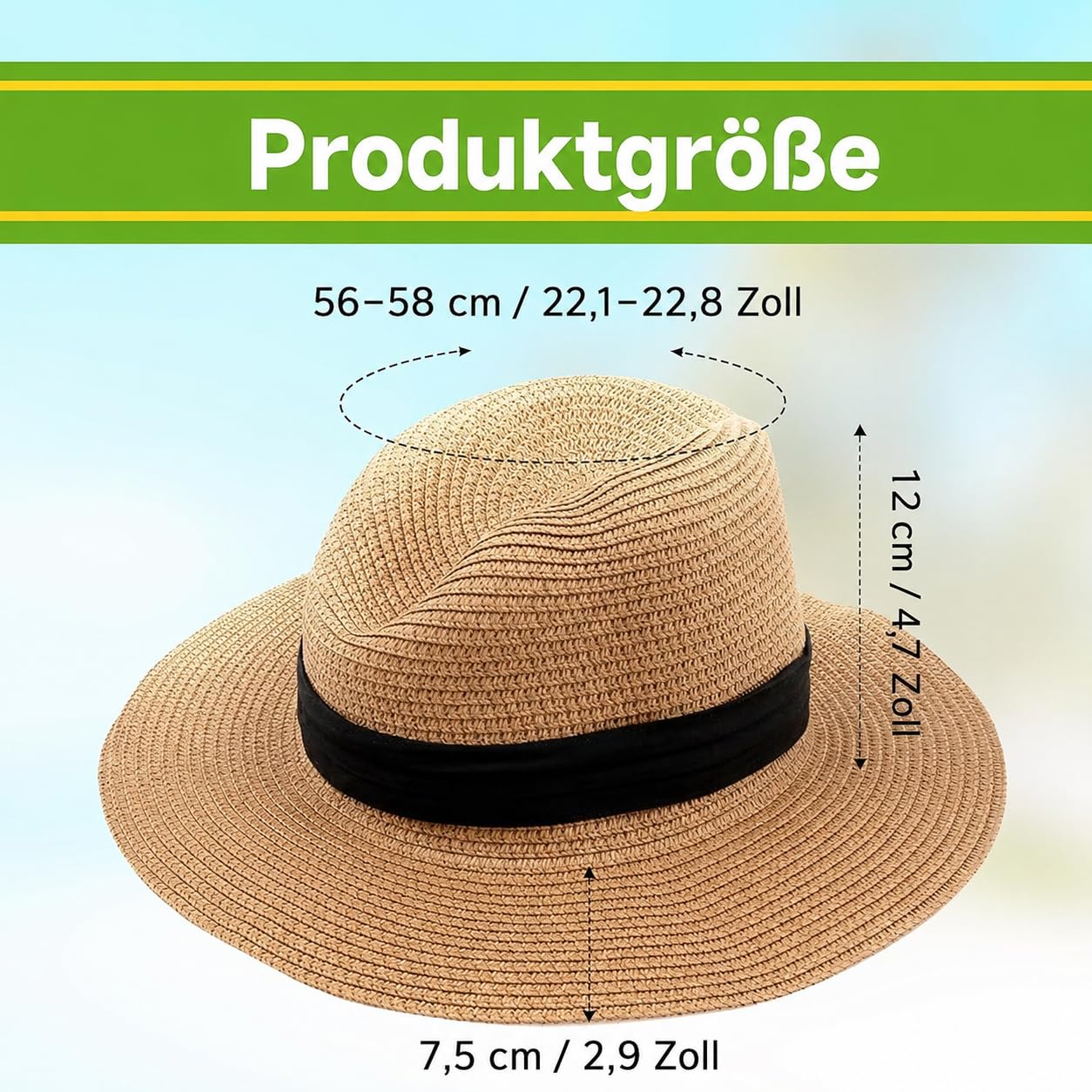 Lot de 6 chapeaux panama pour homme et femme - Pliable - En grande partie - Unisexe - Chapeau Fedora pour protection UV - Chapeau d'été plage soleil voyage et extérieur