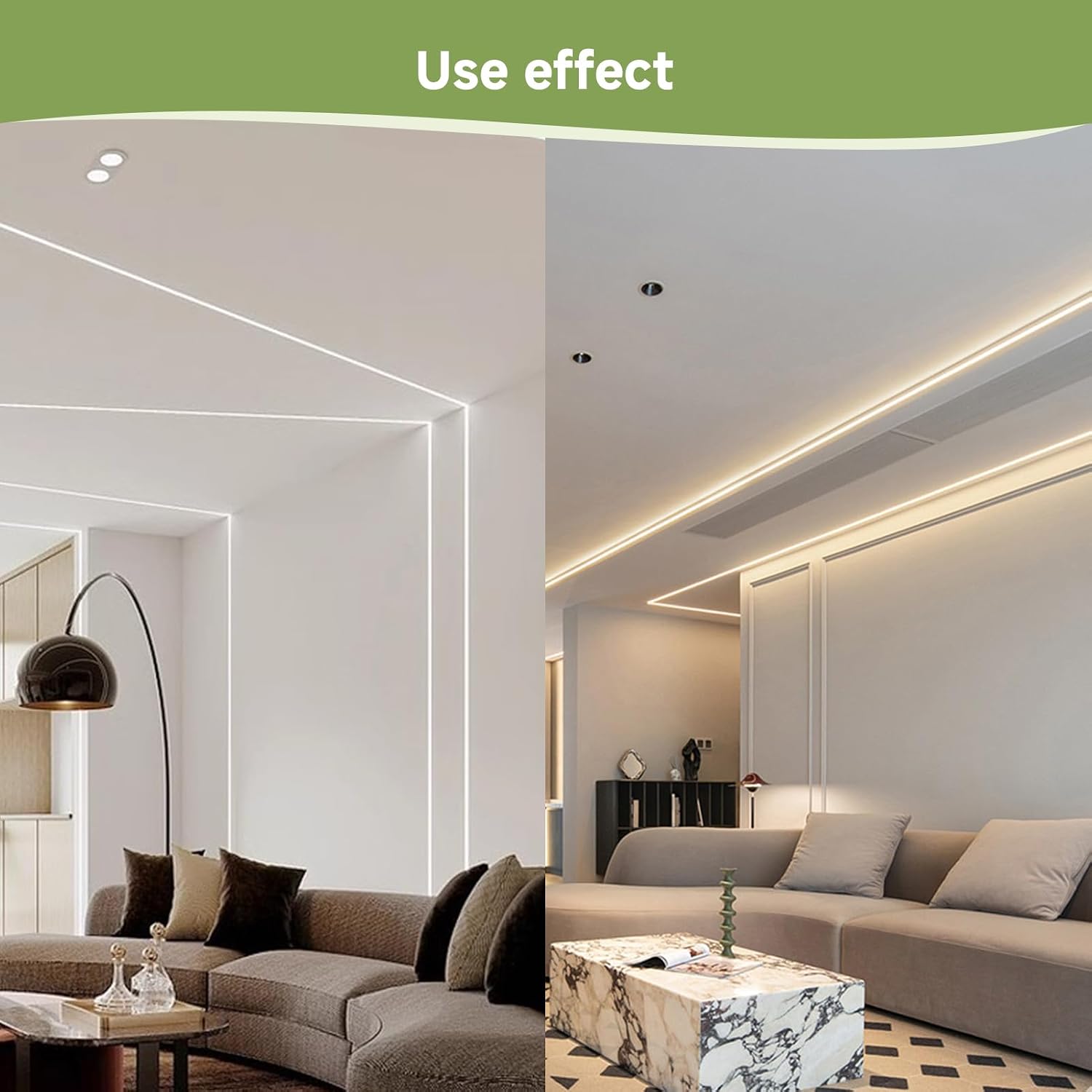 6-Pack 3.3ft Plaster-in LED Channel, Recessed Drywall LED Strip Light Diffuser, 16mm 20mm Aluminum Channels with Milky White Cover for Seamless Hidden Lighting in Ceiling, Wall, Baseboard