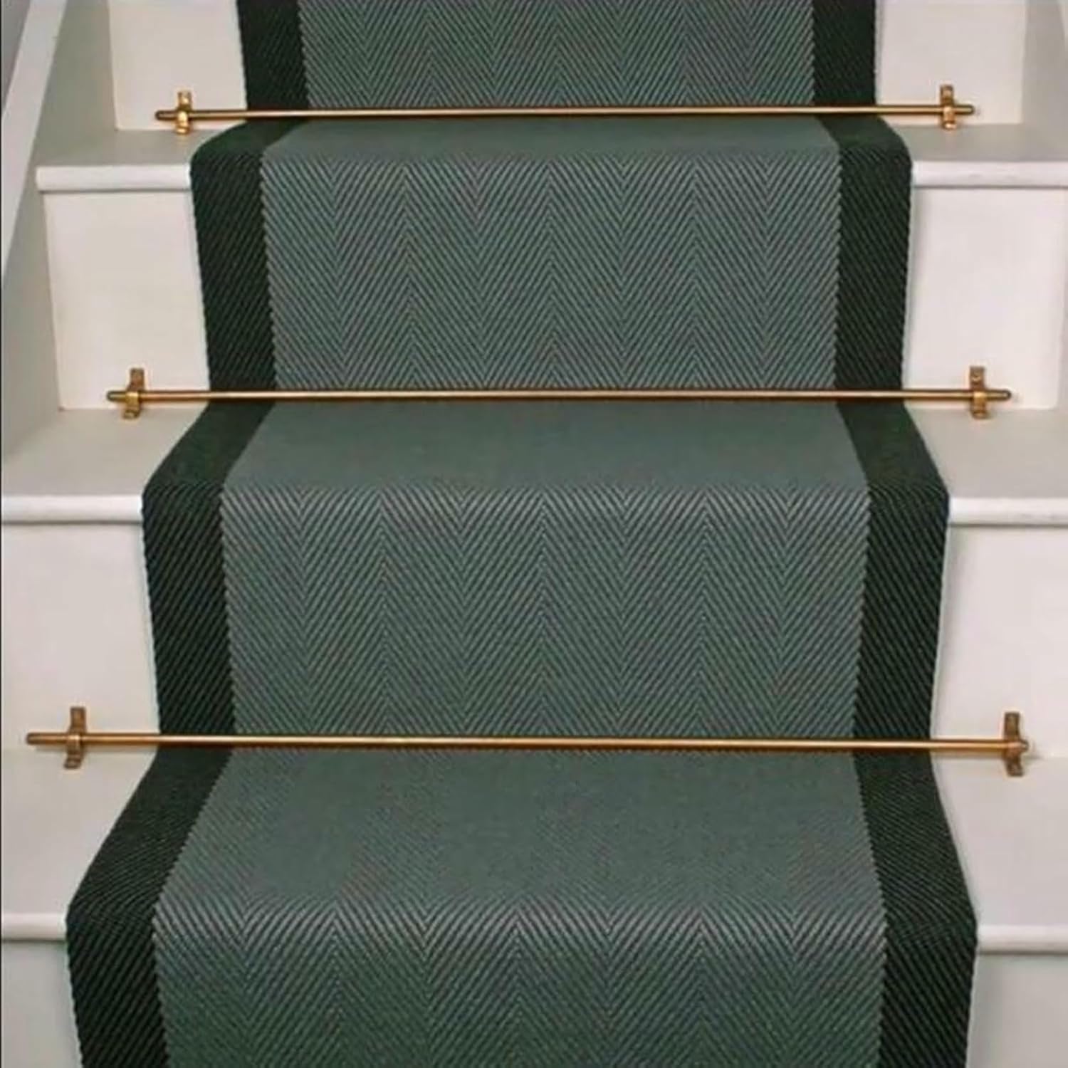 Antique Brass Stair Carpet Rods 3 5 10 12 13 14 15 16 pcs, Stair Runner Rod Set with Brackets &Screws, Staircases Non-Slip Holder Bar