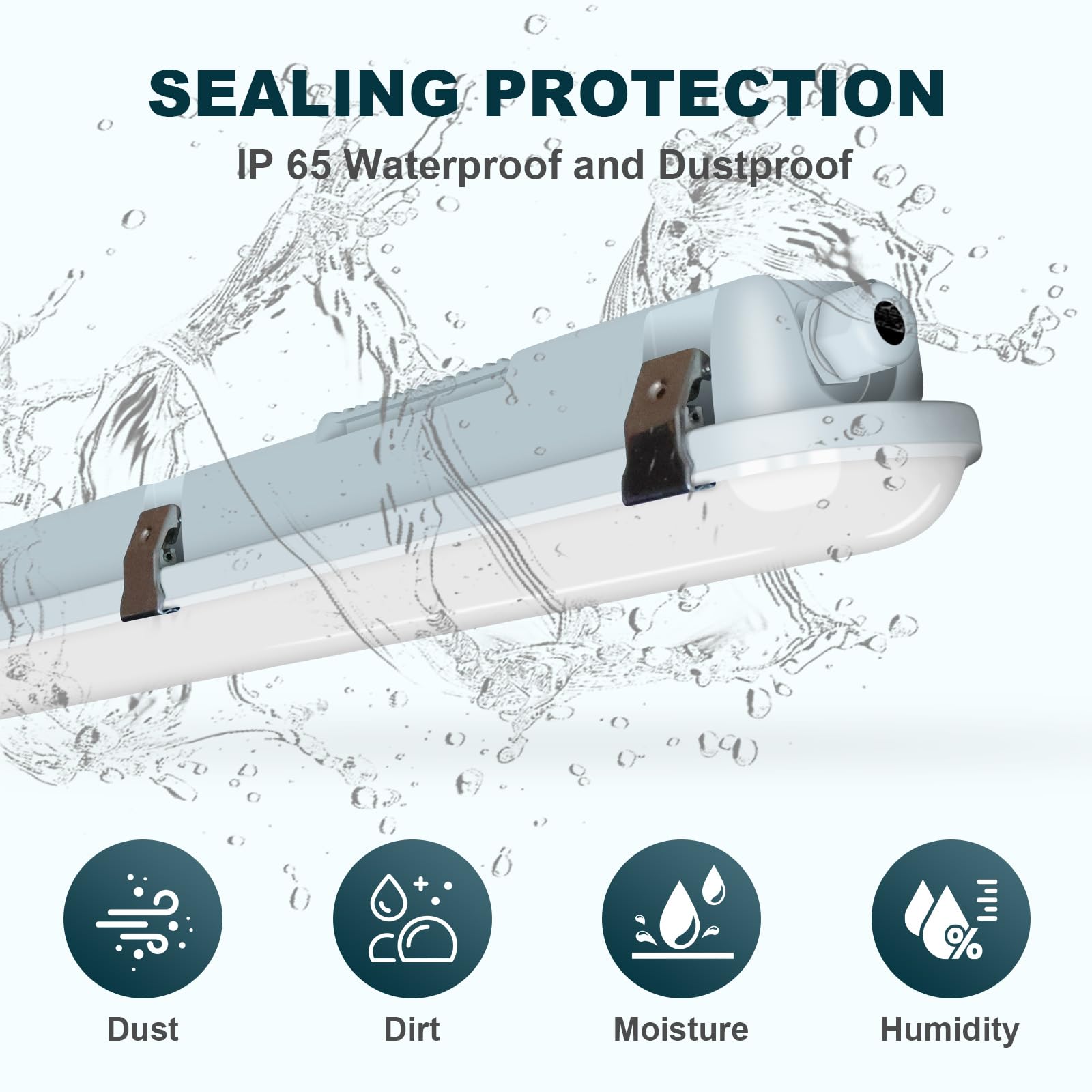 4 Pack 8FT LED Vapor Tight Light 90W 11700lm IP65 Waterproof Led Outdoor Shop Light for Parking Garage — view 2