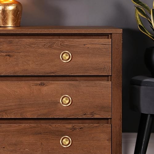 Miniatura 4 de RZDEAL 4 pomos de cristal de cristal y latón para cajones, tiradores de tocador, herrajes dorados para cajones de cocina (redondos de 1-38 pulgadas)