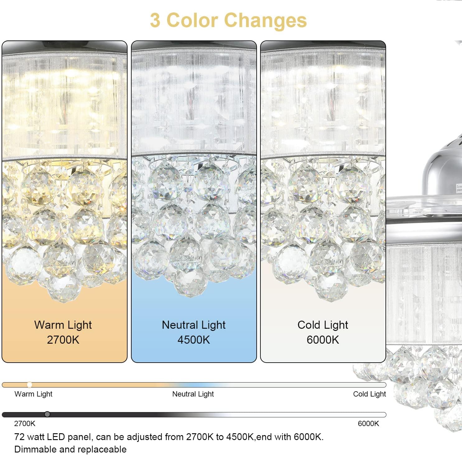 Black Friday - 70% OFF 7PM Modern Crystal Ceiling Fan with Light Retractable Blades Chrome Chandelier Fan Remote Control Dimmable Fandelier Lighting Fixture for Dining Room Bedroom 36 Inch 70% Off Everything 7PM Modern Crystal Ceiling Fan with Light Retractable Blades Chrome Chandelier Fan Remote Control Dimmable Fandelier Lighting Fixture for Dining Room Bedroom 36 Inch