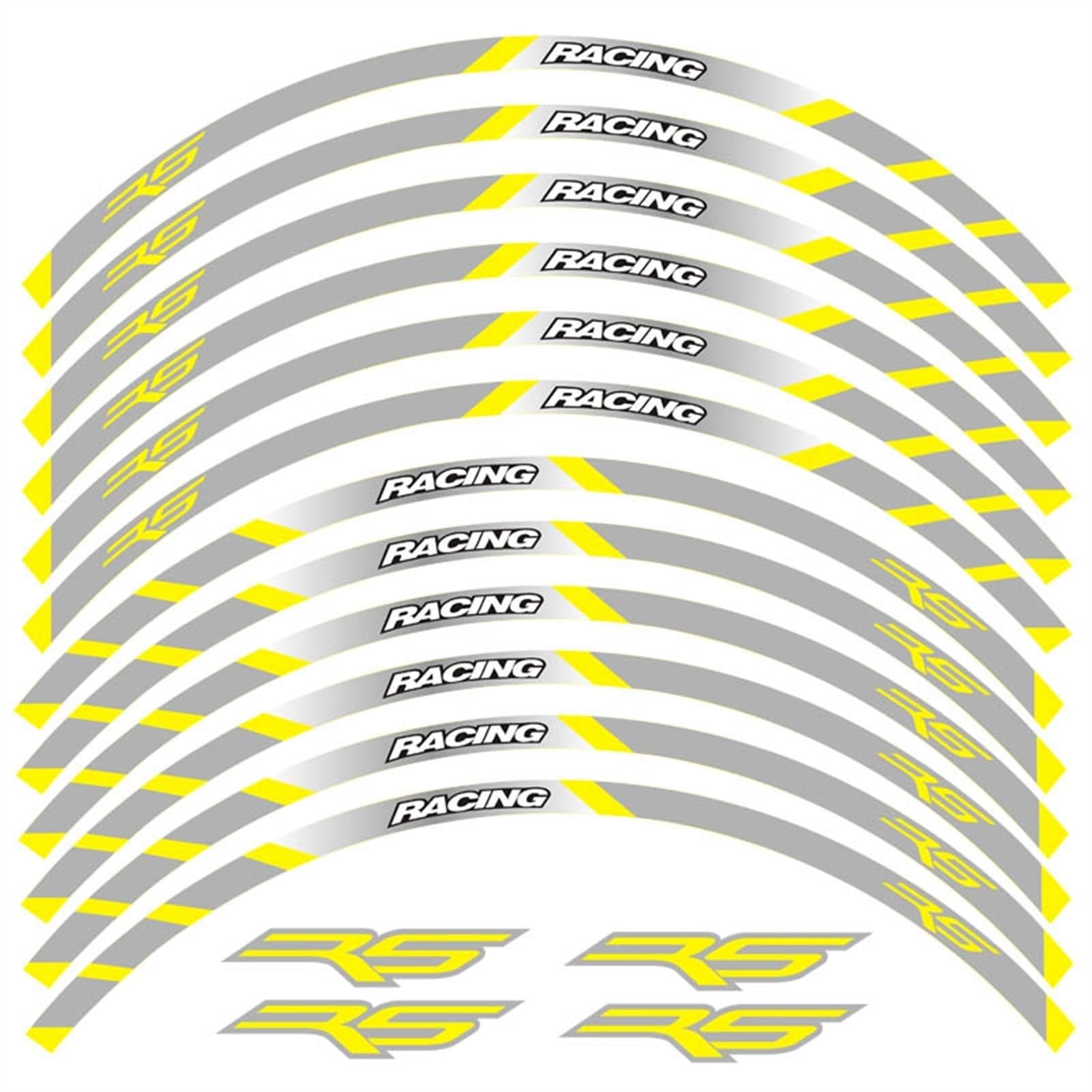 Motorcycle Reflective Decals Wheels Moto Rim Stickers Decoration Styling Sticker for Aprilia RS Rs125 Rs 125 Decorative(Color17)