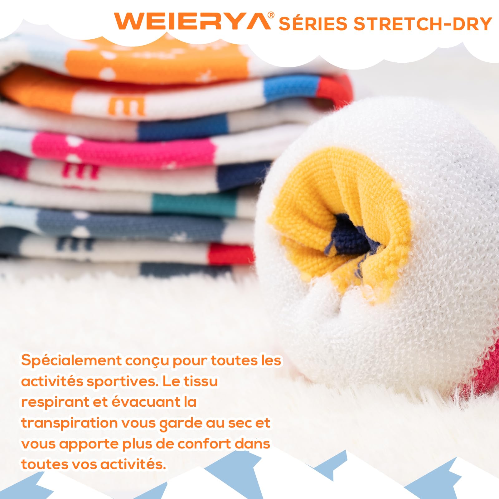 Chaussettes de Ski pour Enfant, Chaussettes Thermiques de Ski pour Garcon et Fille, 3 Paires