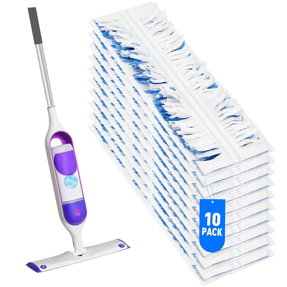10 Count Swiffer Wet Pad Refills for Swiffer Power Mop Multi-Surface Cleaning, Made from Eco-Friendly Plant Fiber for Effective Cleaning