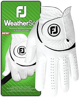 WeatherSof Men's Golf Glove, White/Black