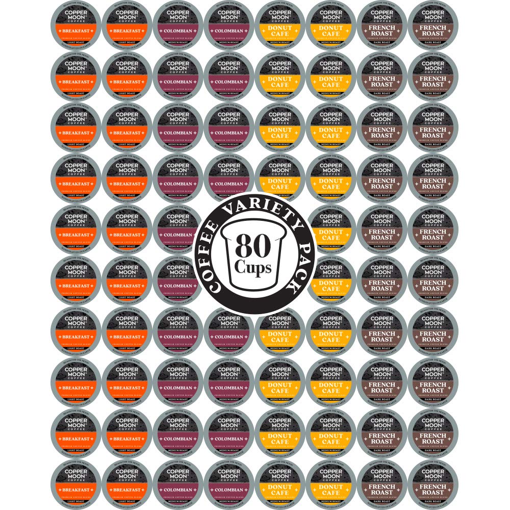 Copper Moon Single Serve Coffee Pods for Keurig K Cup Brewers, Variety Pack, 80 Count