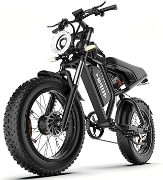HiKeep Electric Dirt Bike for Adults - Peak 1500W/3000W Electric Bikes, 48V/52V 15.6Ah/25Ah/40Ah Ebike, 70-120 MilePAS Mode, All-Terrain Fat Tire Electric Motorcycle, Safety Tested to UL 2849