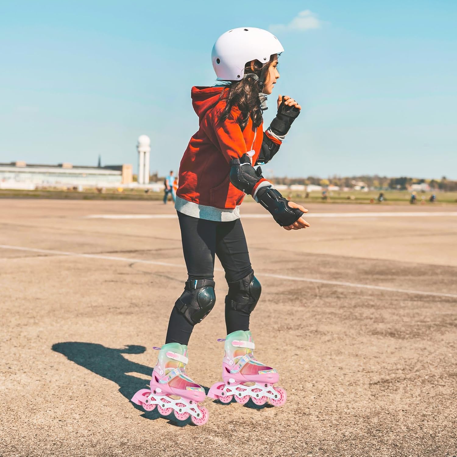 Kids Adjustable Inline Skates for Girls Boys and Adults, Blades Skate with Outdoor All Light Up Wheels for Beginner Youth Women