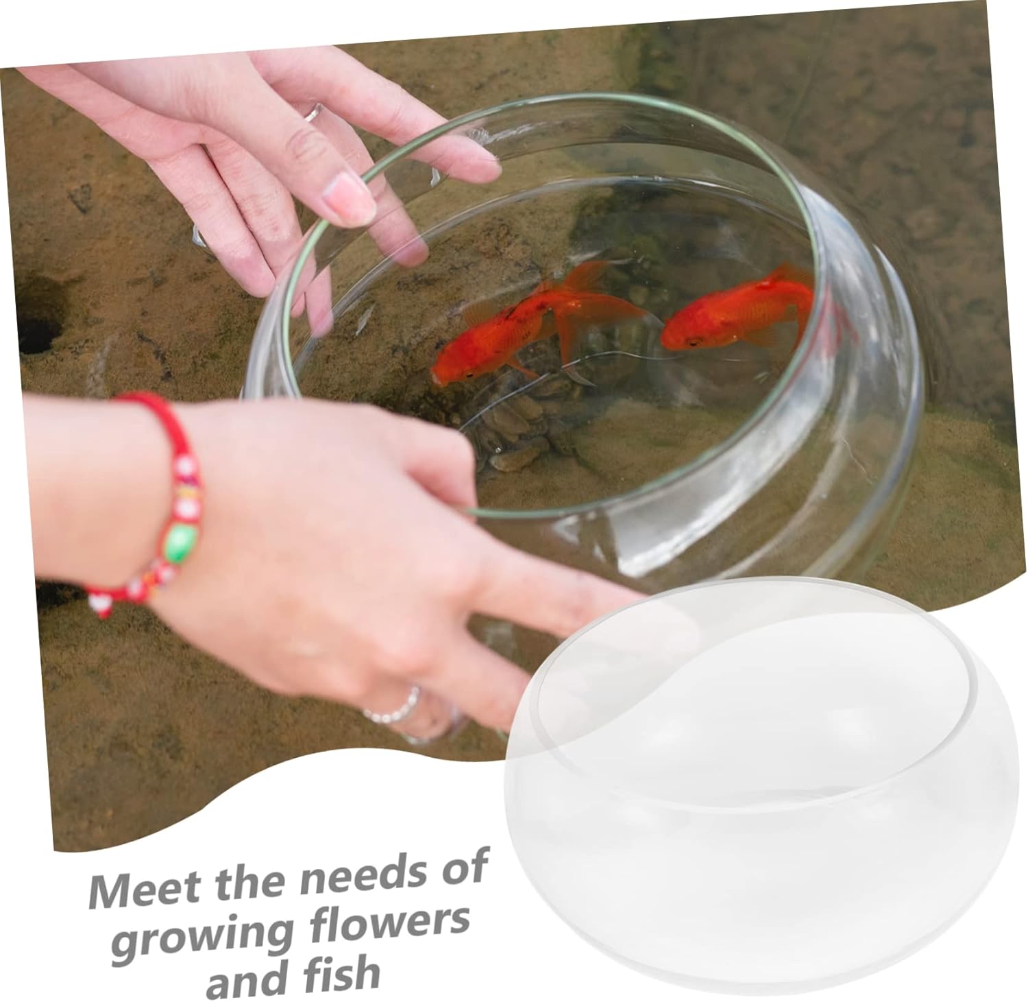 2pcs 20cm Round Glass Hydroponic Pot for Succulents and Goldfish Multi-Functional Fish Bowl Terrarium for Indoor Desk Decoration