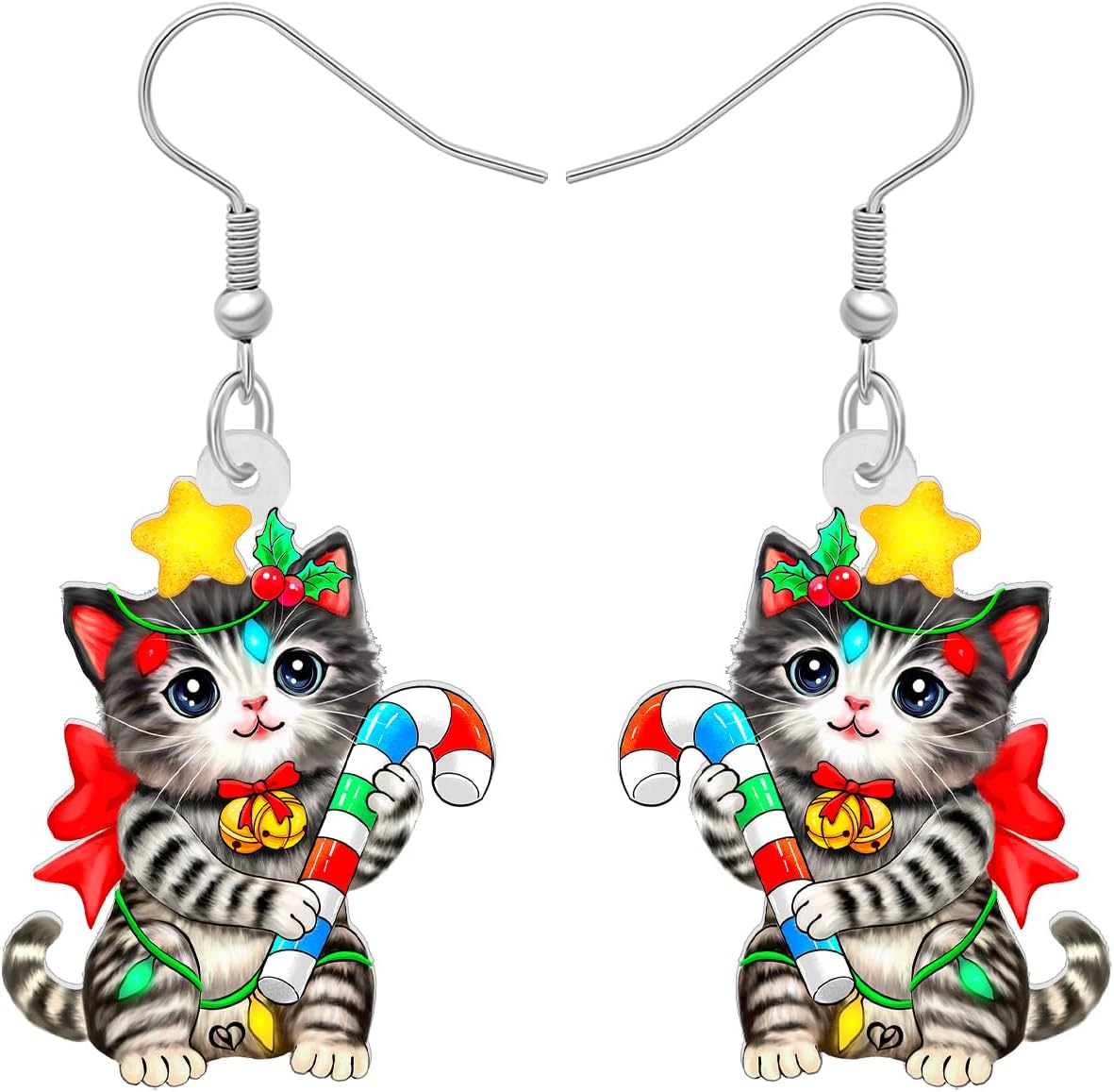 NEWEI Acrilico Anime Gatto Orecchini Pendenti Gatto Cute Gioielli