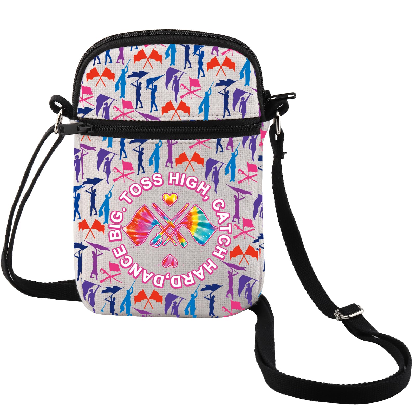 MEIKIUP Color Guard Crossbody Bag Team Gift Toss High Catch Hard Dance Big Messenger Bag