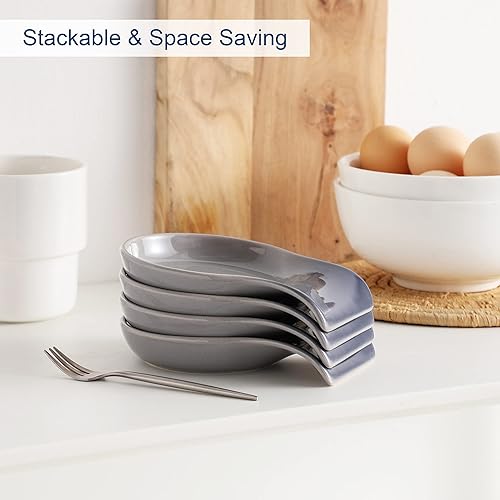 Miniatura 8 de LOVECASA - Soporte para espátula de cerámica, soporte para cuchara para estufa, soporte para cuchara de café de 5.5 pulgadas, soporte para