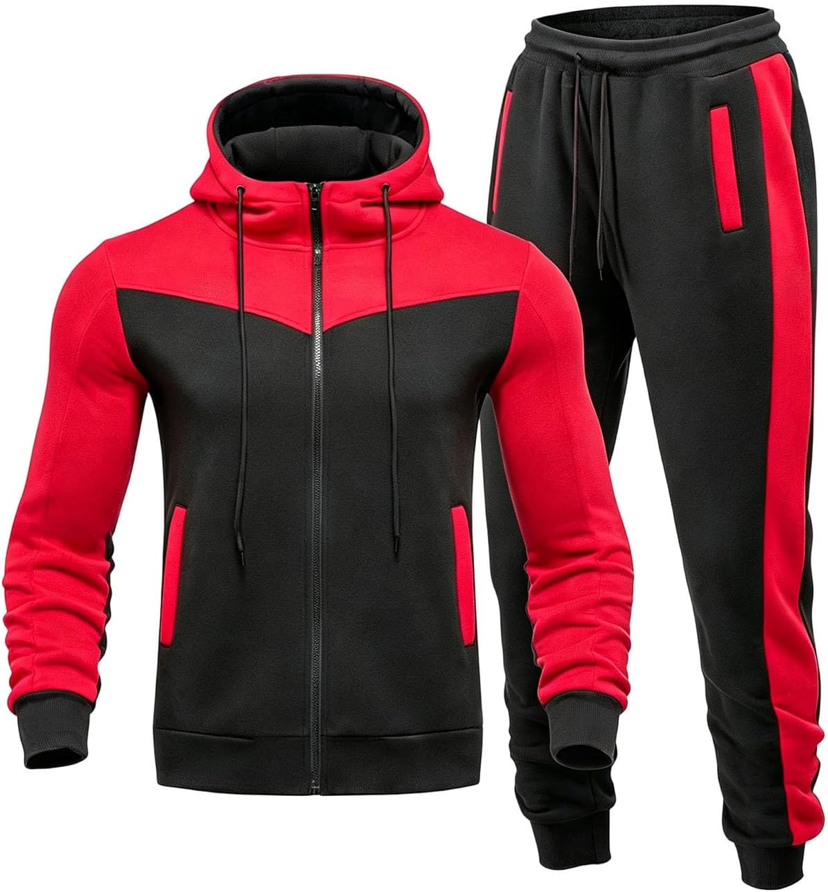 Men's Tracksuit 2 Piece Full Zip Hoodie And Jogger Pants