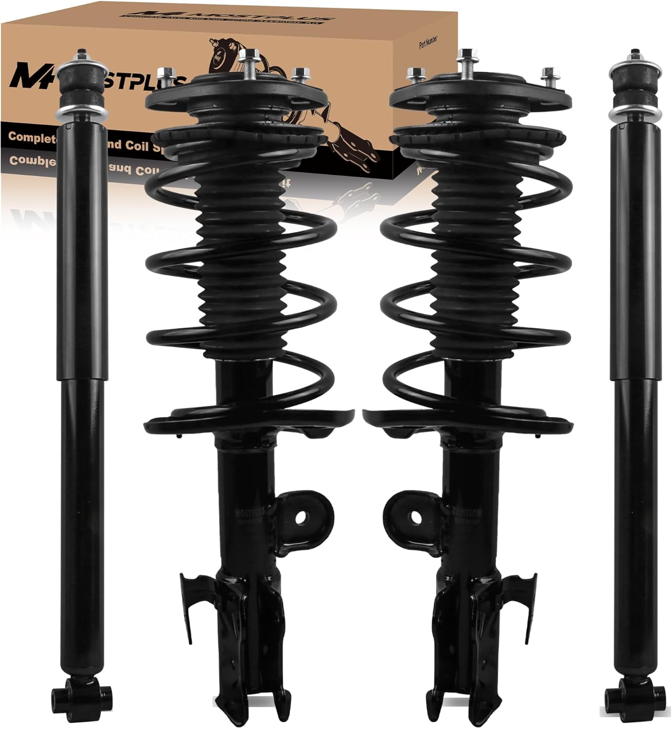 MOSTPLUS Front & Rear Complete Shock Strut Spring Assembly Compatible for 2008-2015 XB FWD 2.4L Replaces 11421 11422 5687