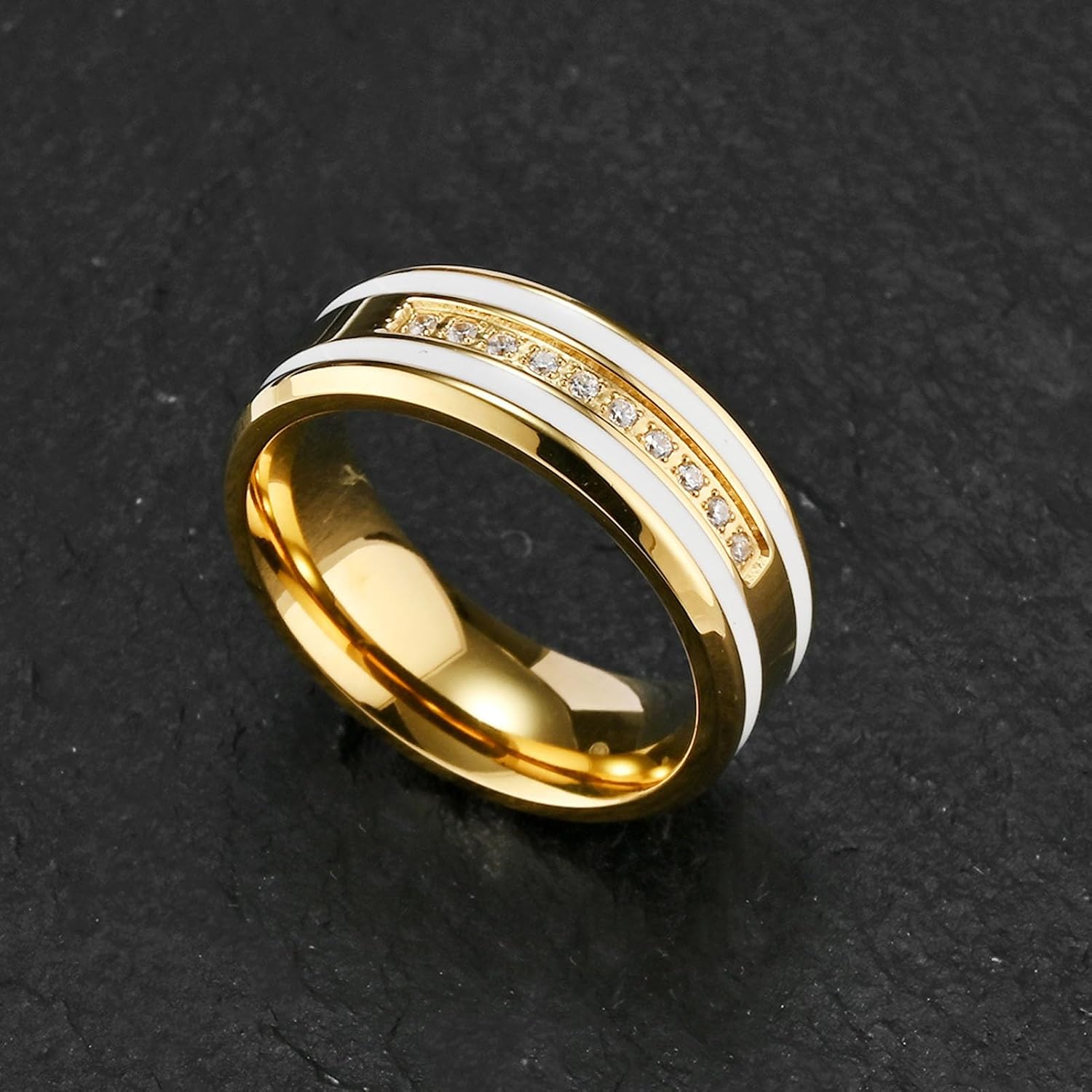 Couple Rings His Her Wedding Ring for Him and Her Matching Rings Yellow Gold Plated AAA CZ Ring