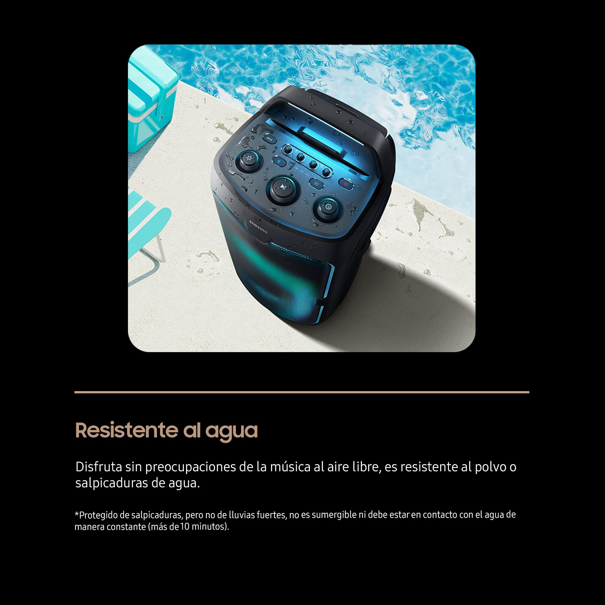 Samsung Tour de Son MX-ST50F/ZF, 240 W, lumières, 18 h d'autonomie, 3 Modes de Base, certifié IPX4, Sound Tower App