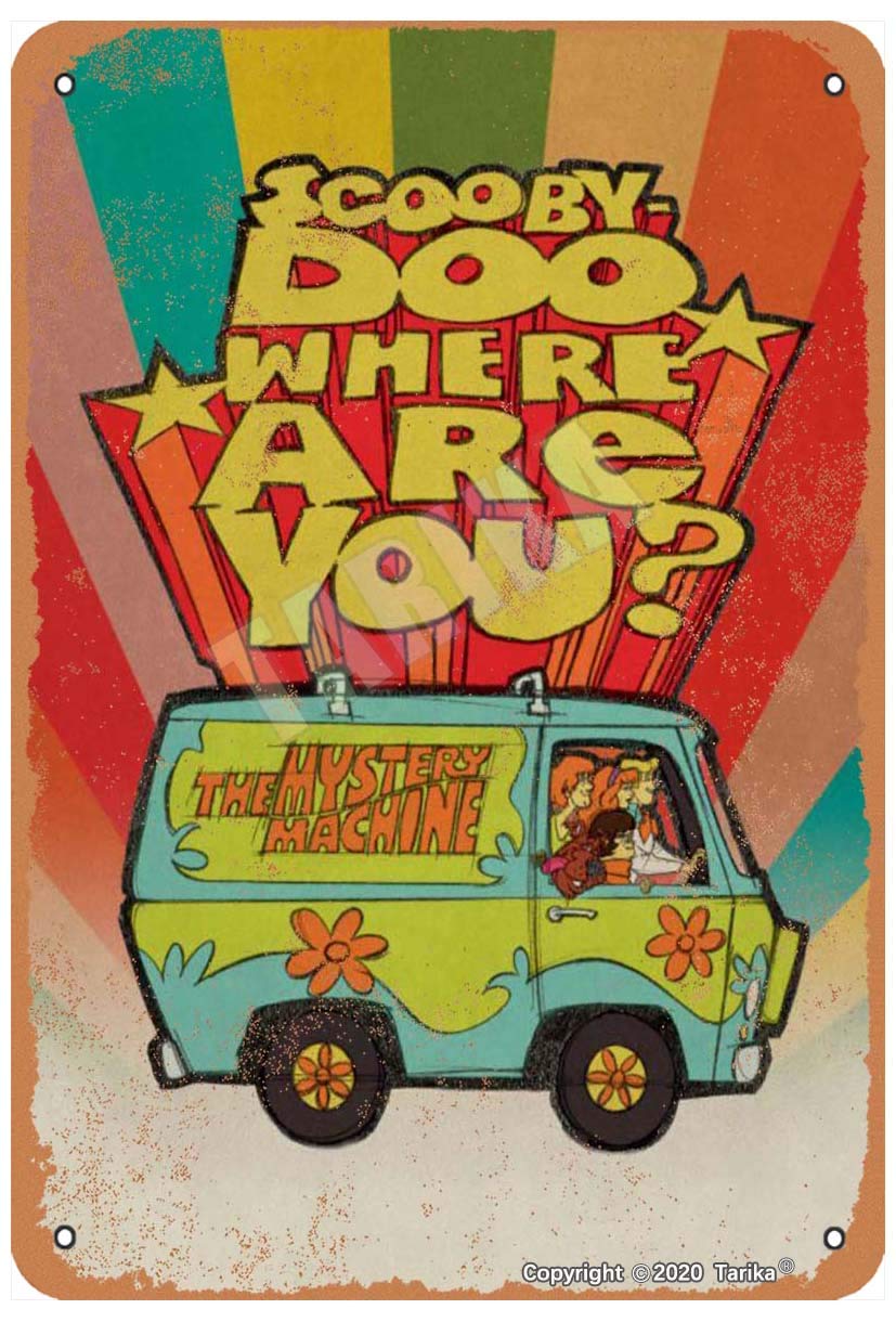 Scooby-Doo Where Are You Vintage Look 8X12 Inch Metal Decoration Plaque Sign for Home Kitchen Bathroom Farm Garden Garage Funny Wall Decor