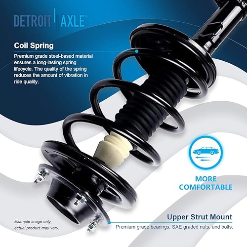 Miniatura 74 de Detroit Axle - Kit de suspensión delantera de 10 piezas para Chevy Aveo Aveo5 Pontiac G3 Wave 2 Ready Struts Assembly 2 Enlaces de barra