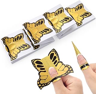 AHIER 100PCS Acrylic Nail Forms, Tiger Nail Extension Tips with Guide Stickers