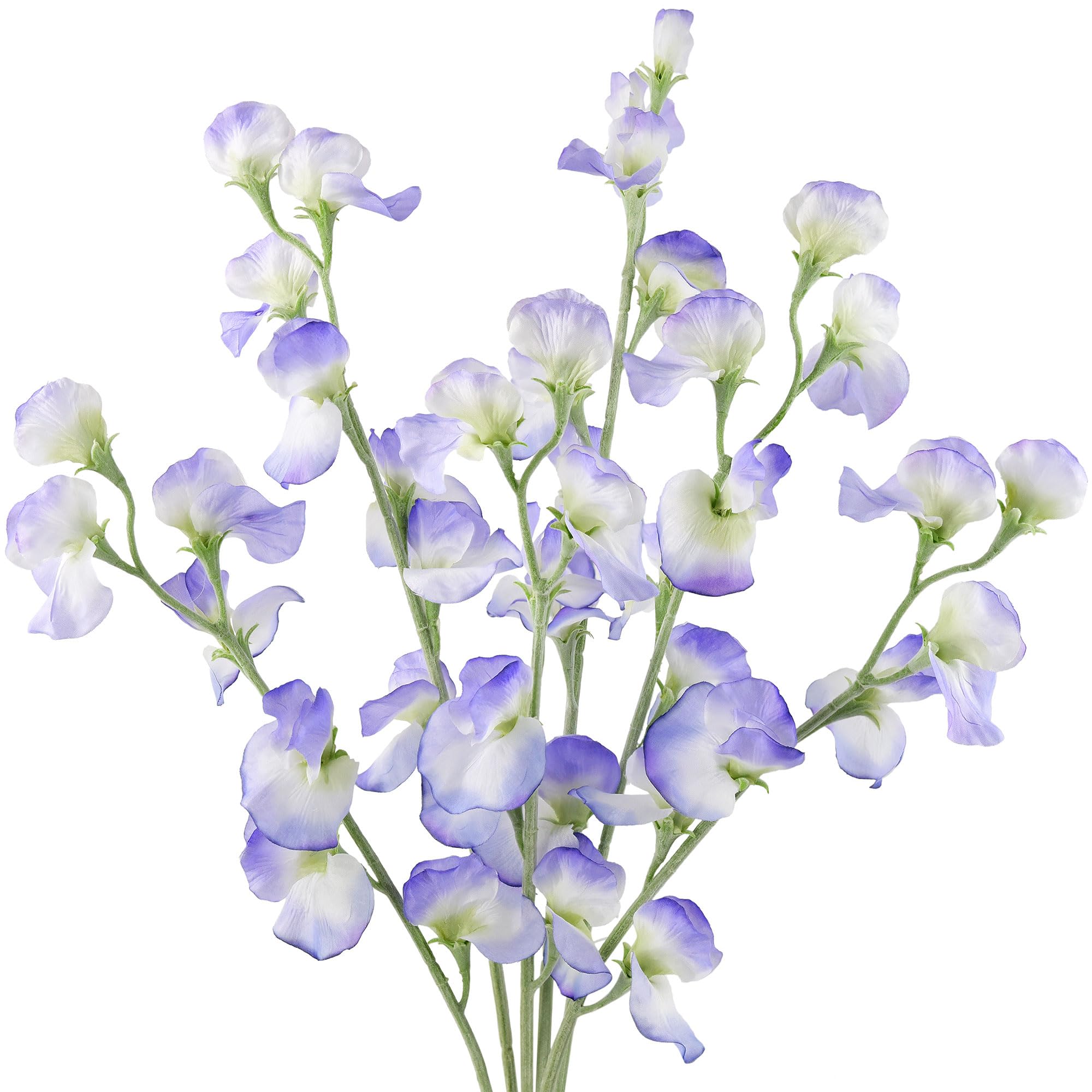 Fiveseasonstuff Pale Purple Sweet Pea Flowers Real Looking Artificial Flowers Home Décor 24.8'' (6 Stems) (Pale Purple)